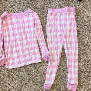 Little Sleepies Pink and White Checkered Kids Pajama Set